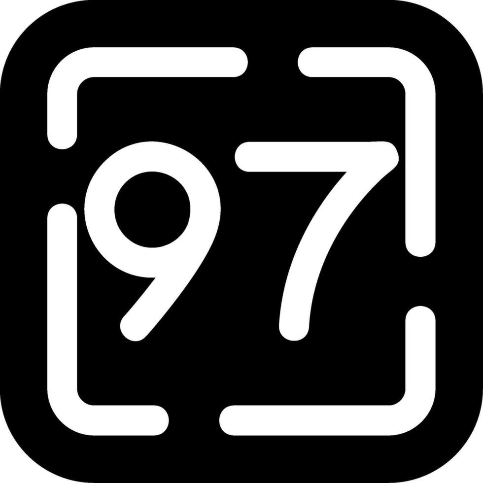 Ninety Seven Glyph Icon vector