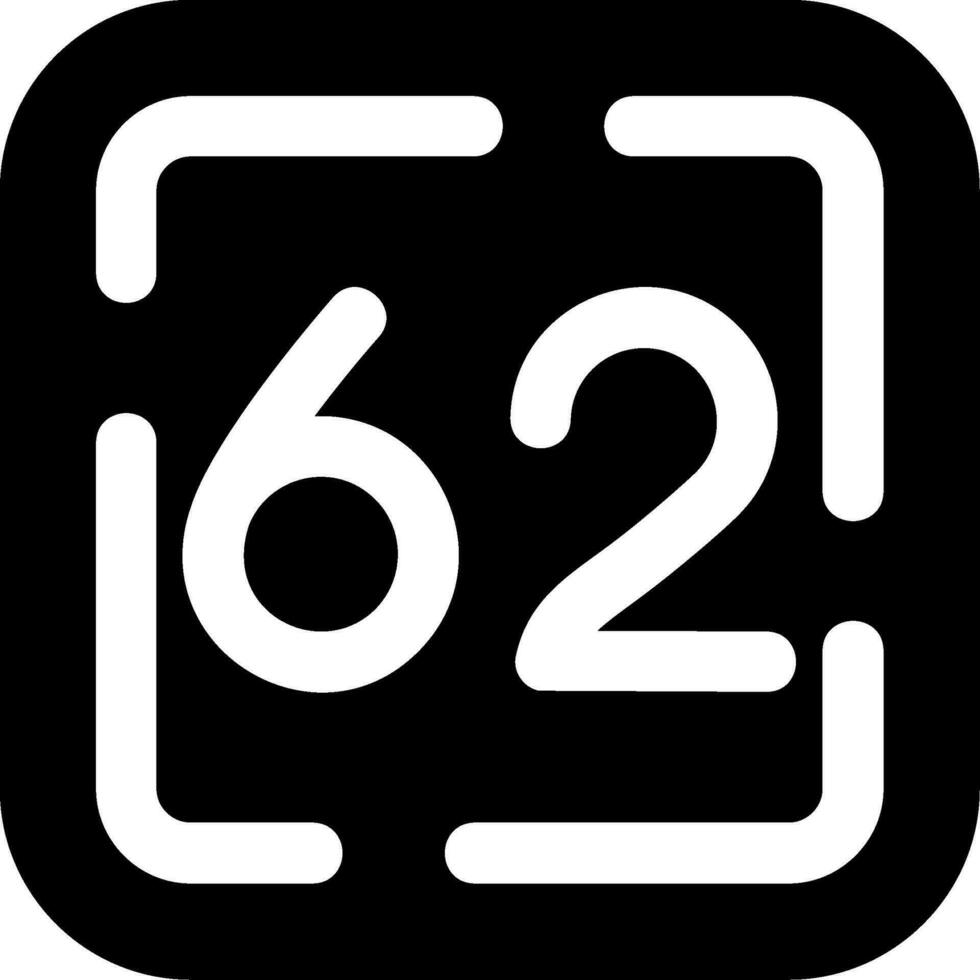 Sixty Two Glyph Icon vector