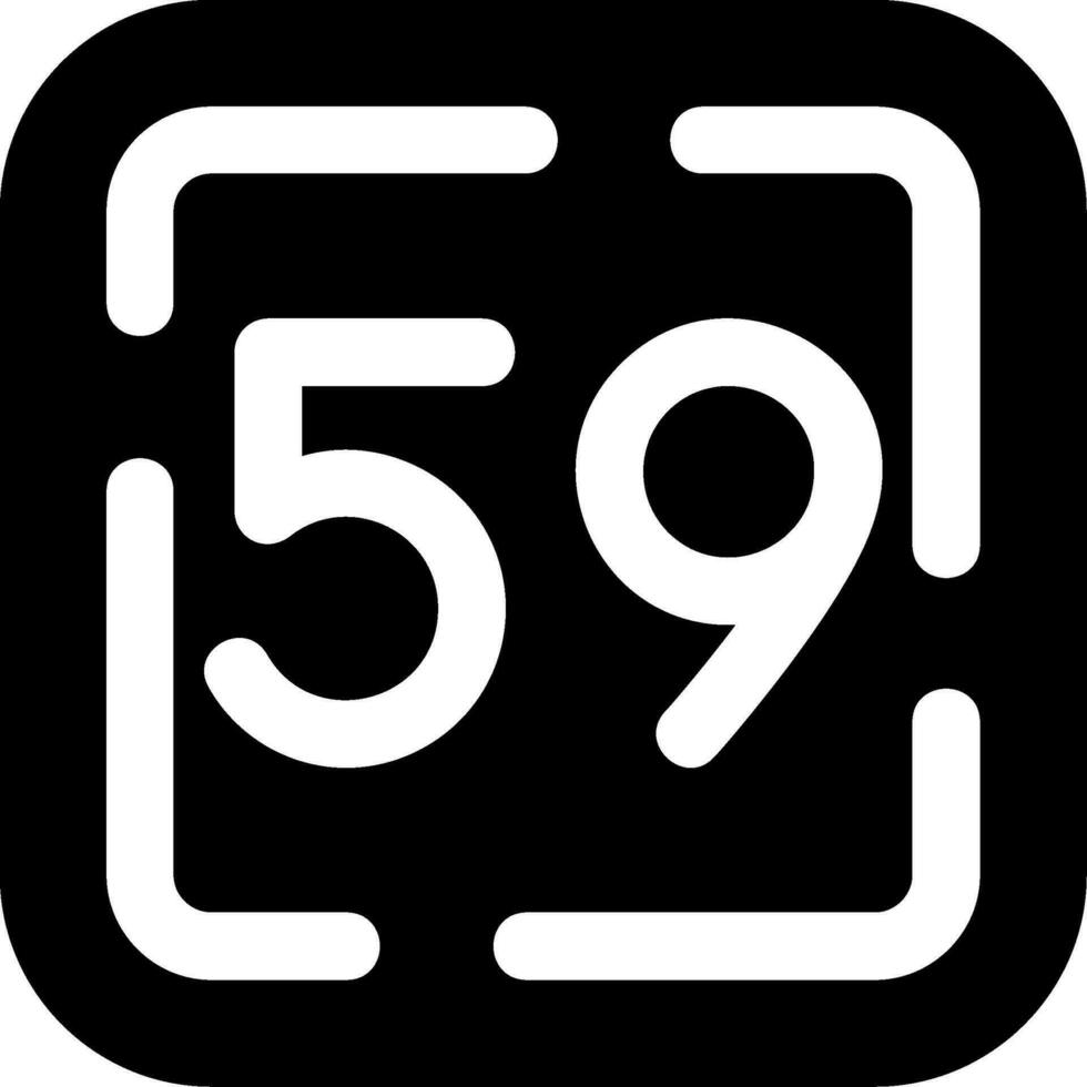 Fifty Nine Glyph Icon vector