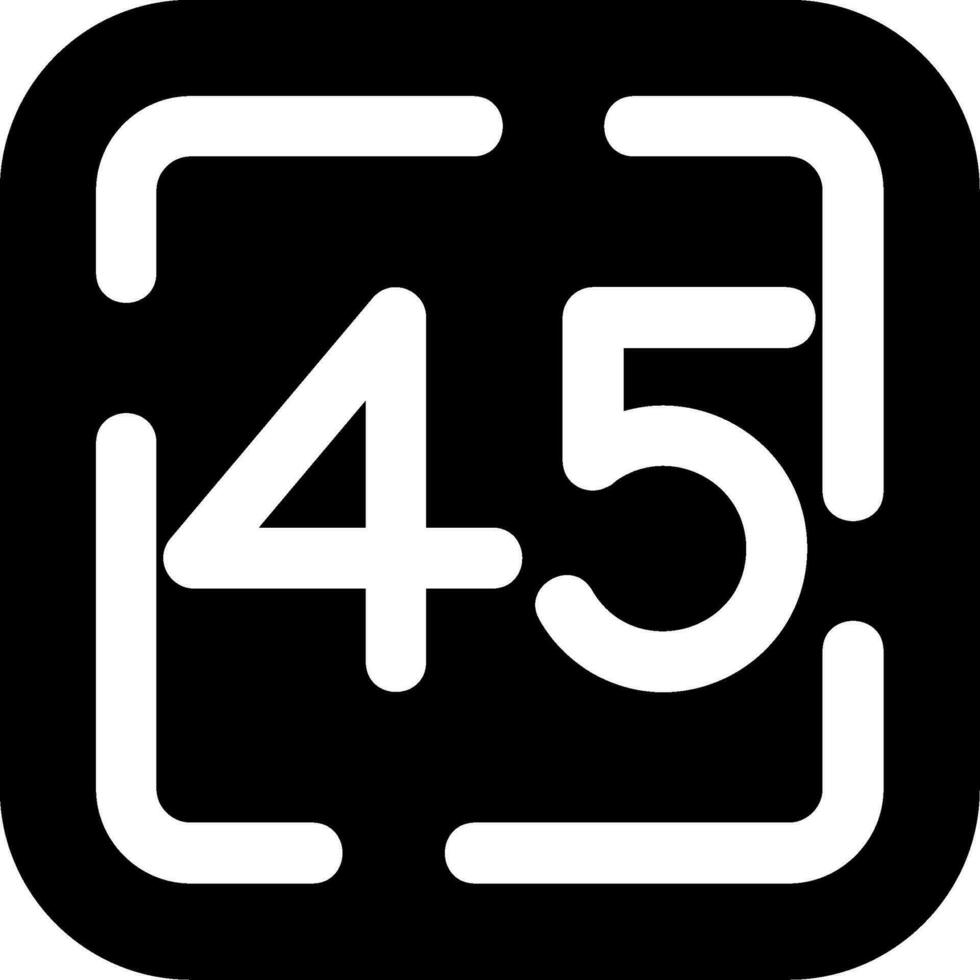 Forty Five Glyph Icon vector