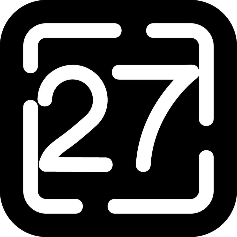 Twenty Seven Glyph Icon vector