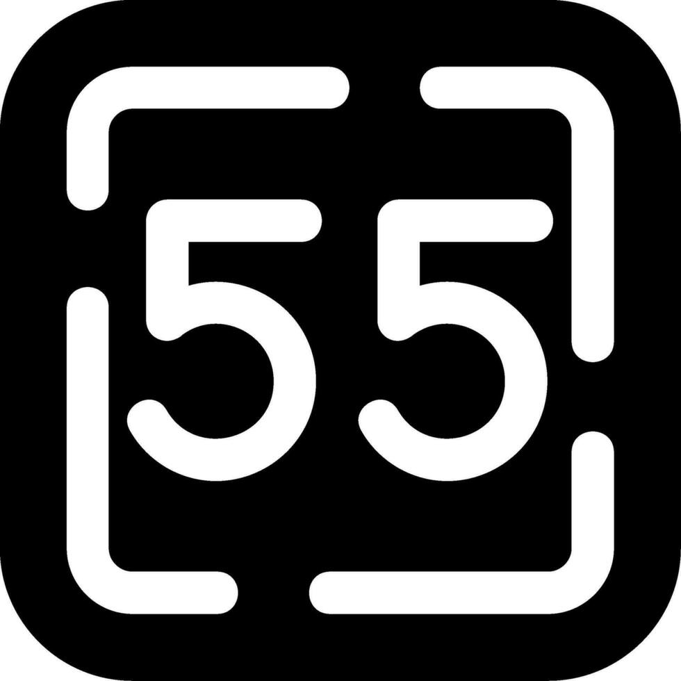 Fifty Five Glyph Icon vector