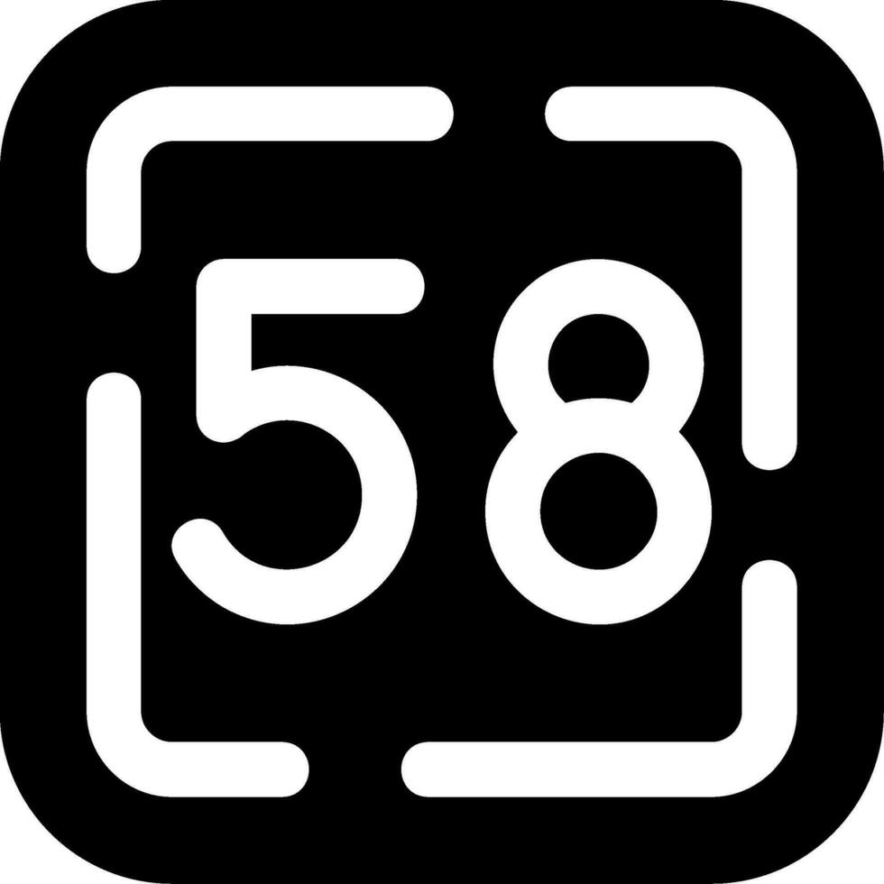 Fifty Eight Glyph Icon vector