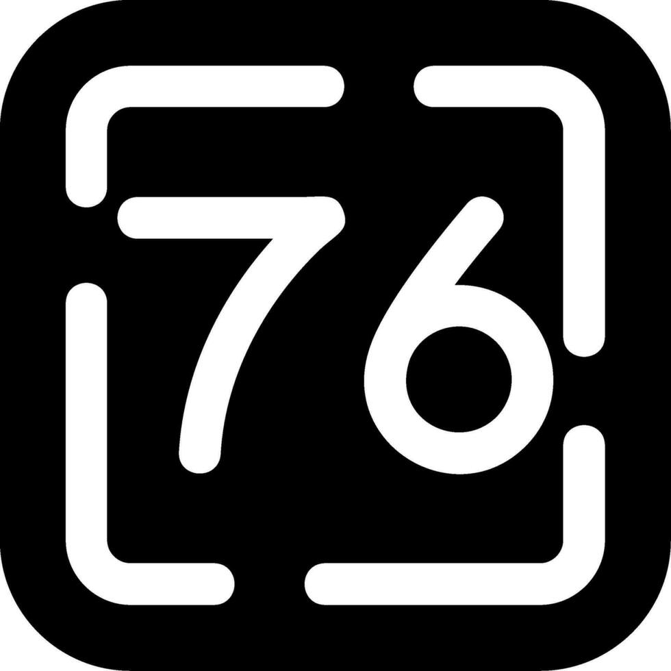 Seventy Six Glyph Icon vector