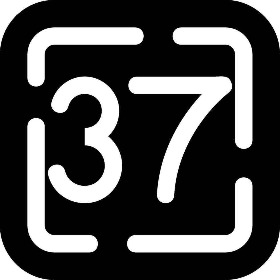 Thirty Seven Glyph Icon vector