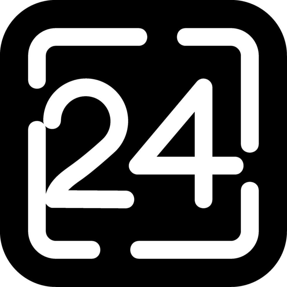 Twenty Four Glyph Icon vector