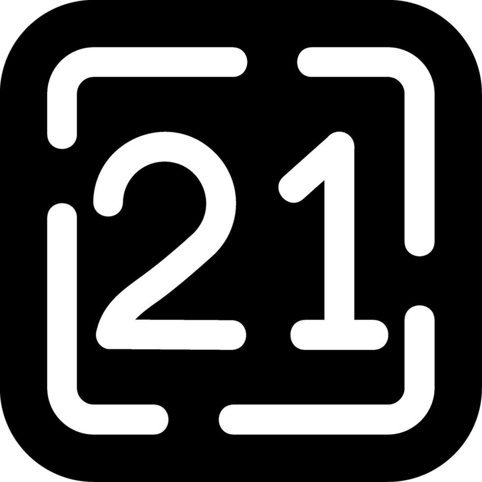 Twenty One Glyph Icon vector