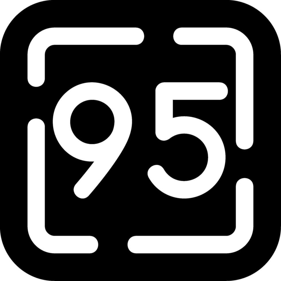 Ninety Five Glyph Icon vector