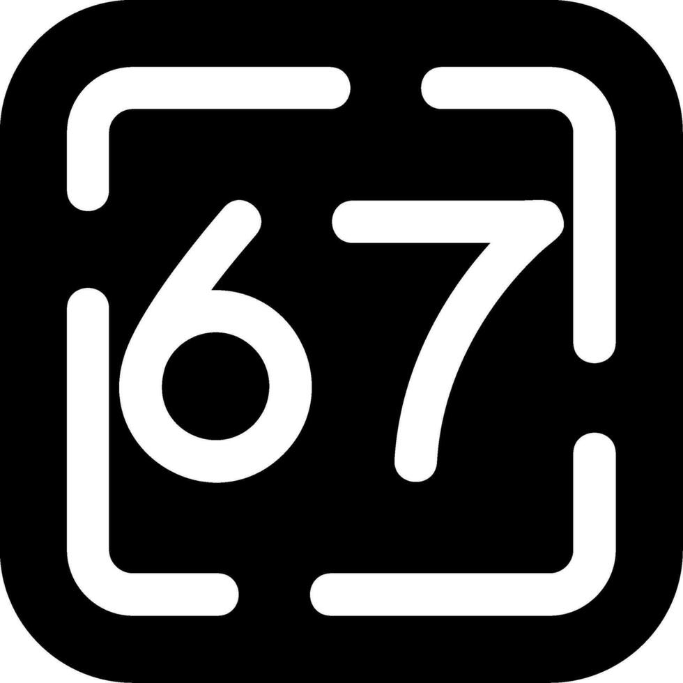 Sixty Seven Glyph Icon vector