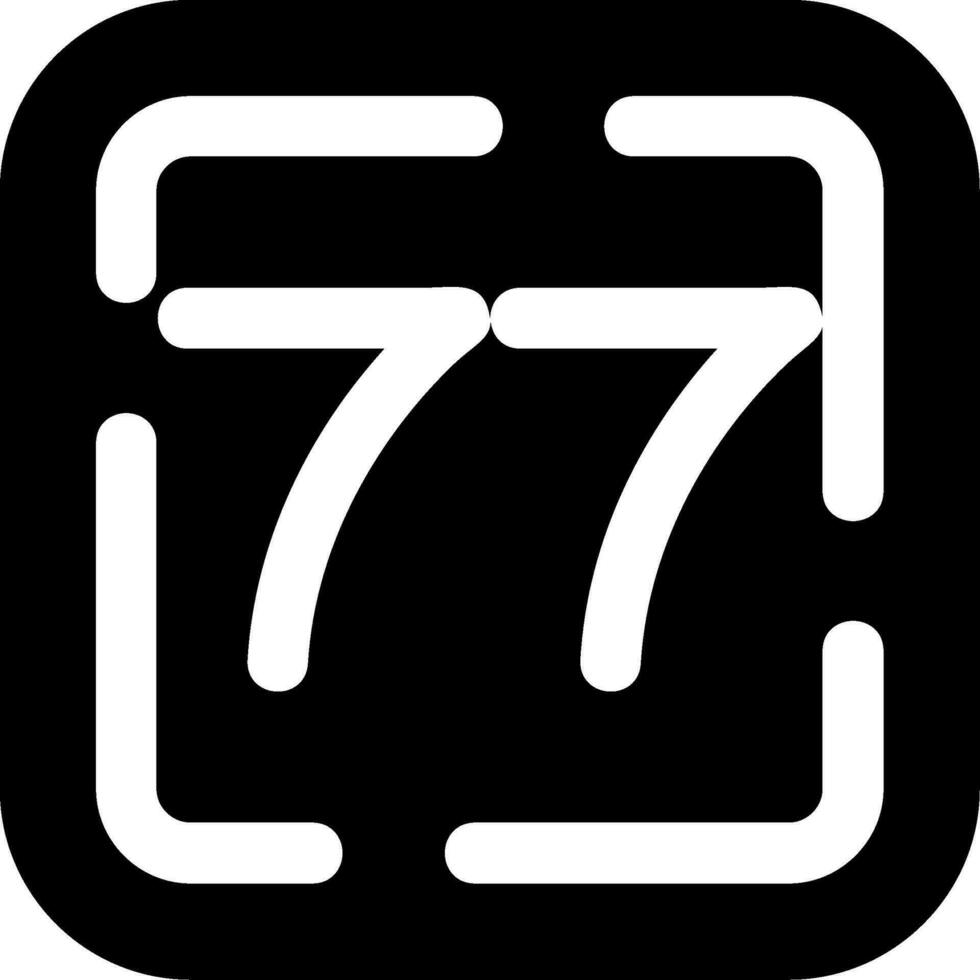 Seventy Seven Glyph Icon vector