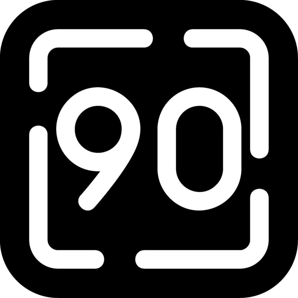 Ninety Glyph Icon vector