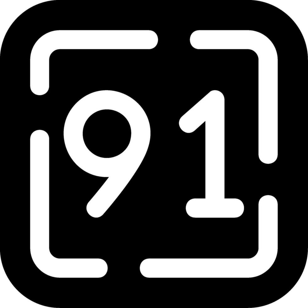 Ninety One Glyph Icon vector