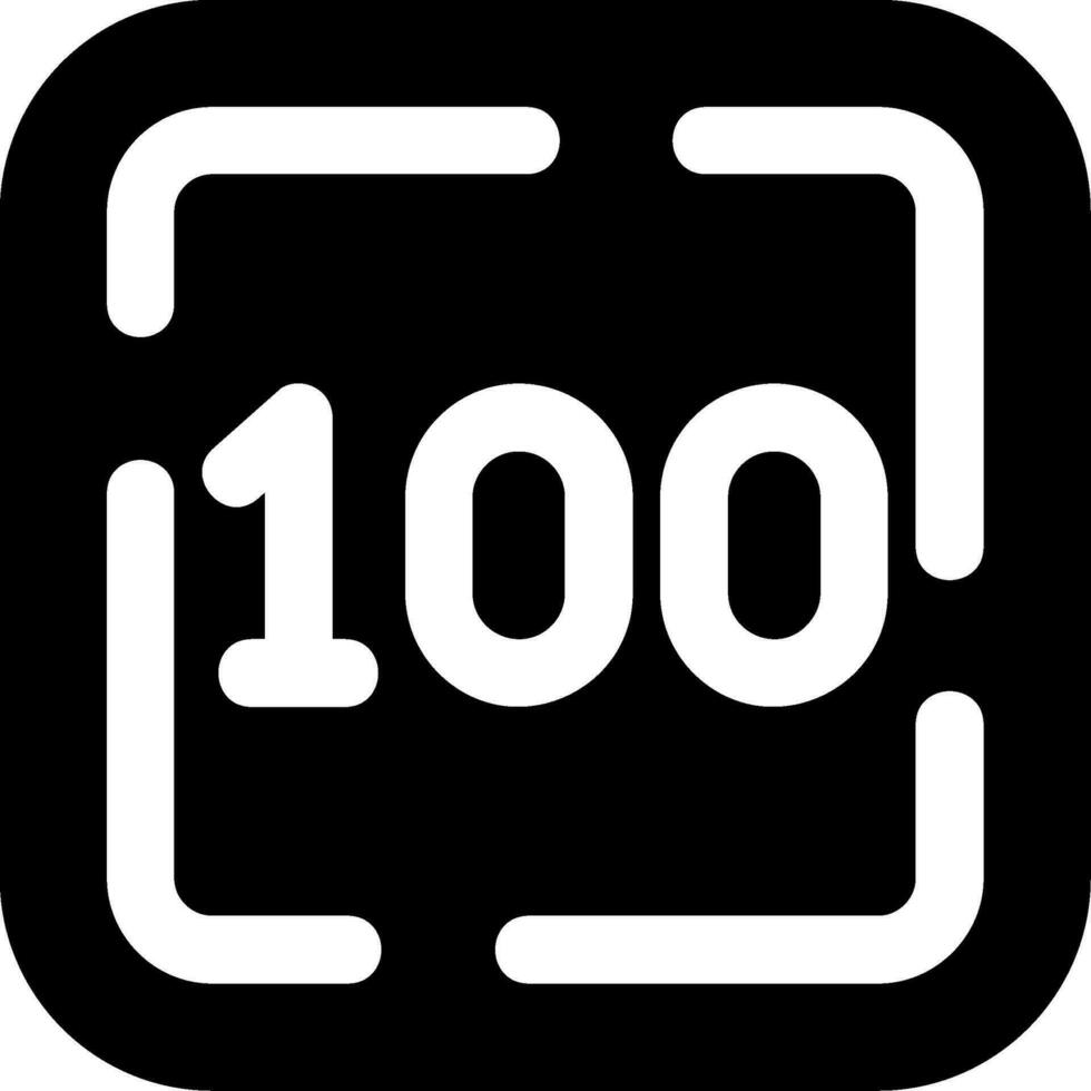 One Hundred Glyph Icon vector