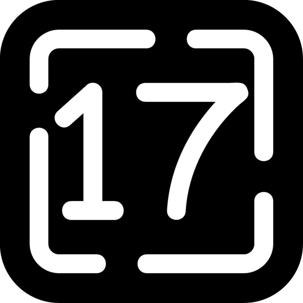 Seventeen Glyph Icon vector