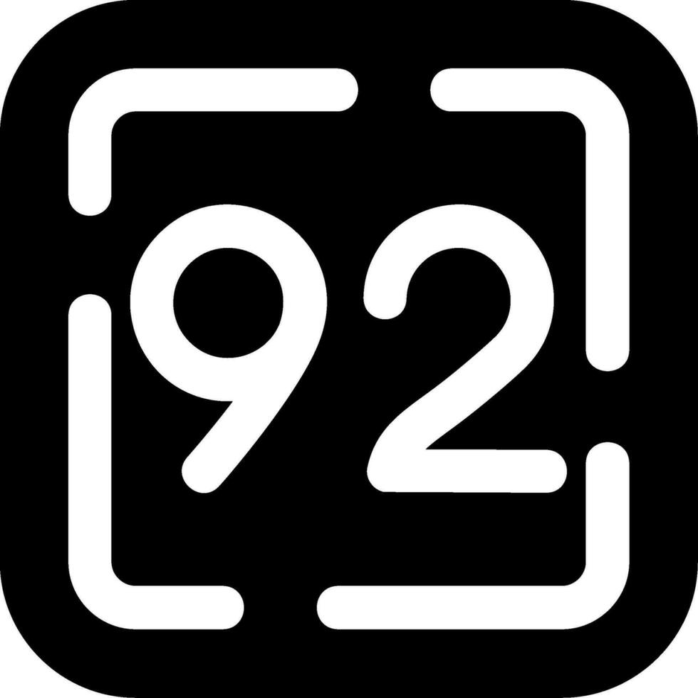 Ninety Two Glyph Icon vector