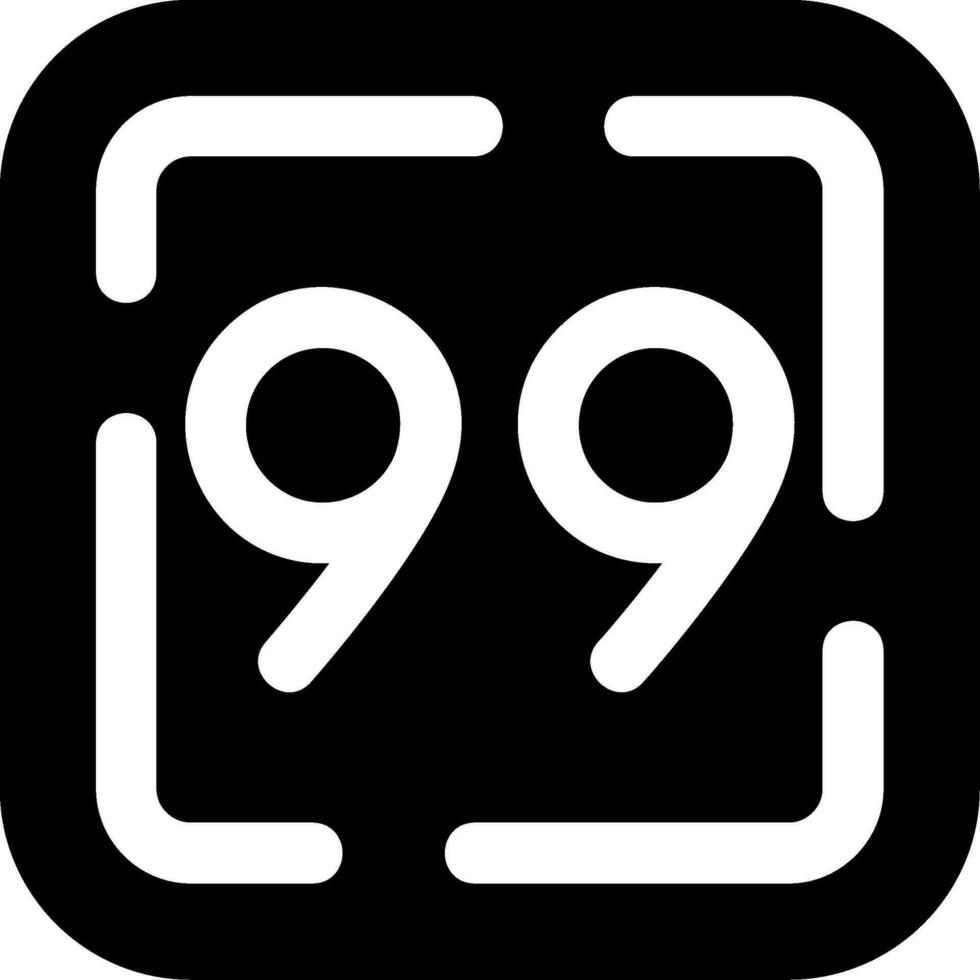 Ninety Nine Glyph Icon vector