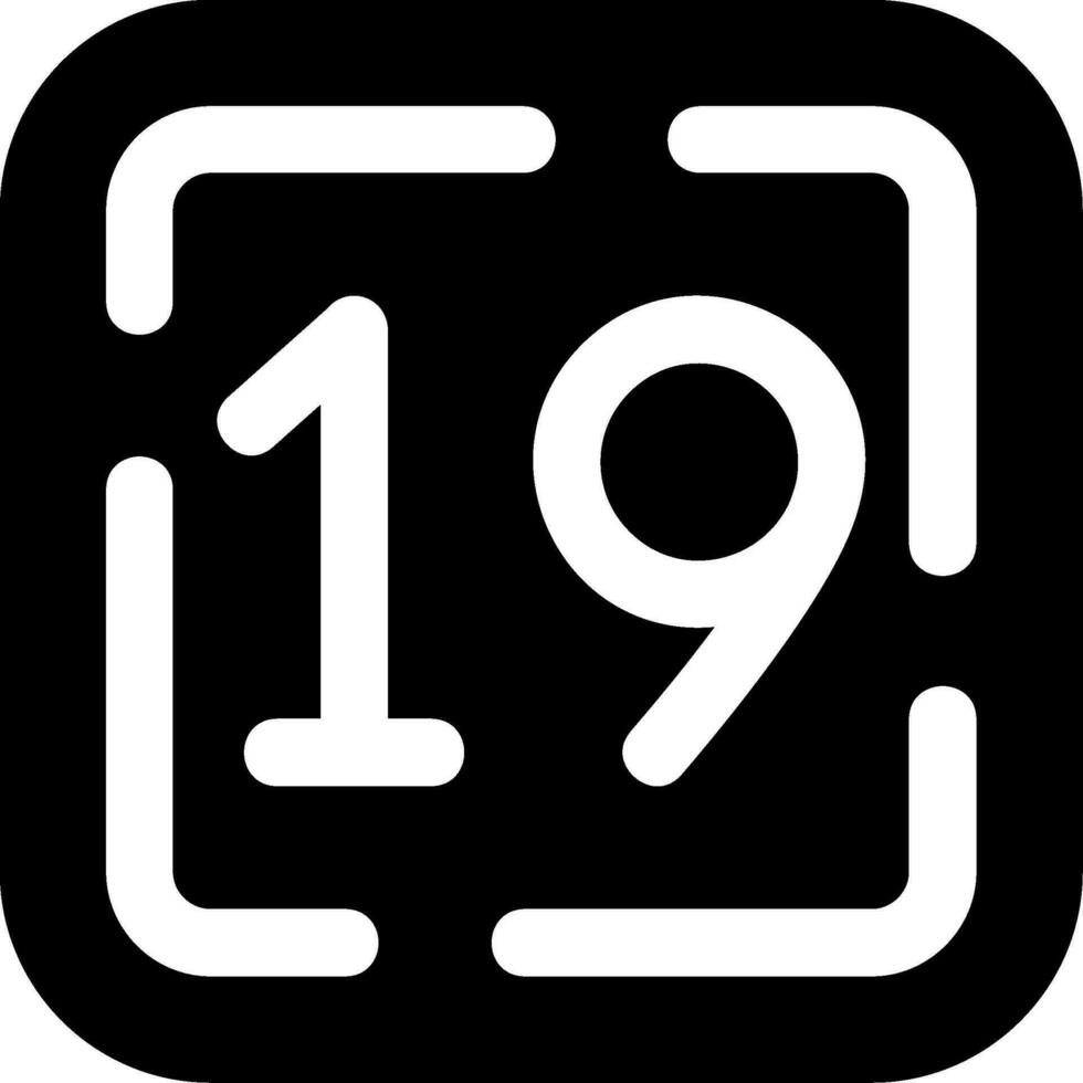 Nineteen Glyph Icon vector