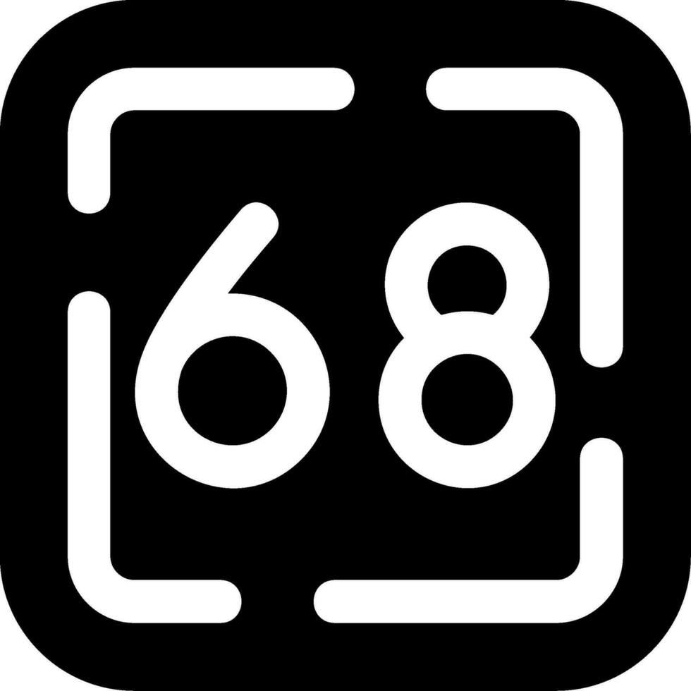 Sixty Eight Glyph Icon vector