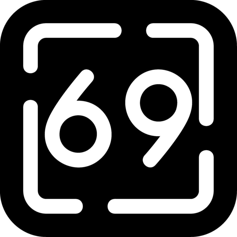 Sixty Nine Glyph Icon vector