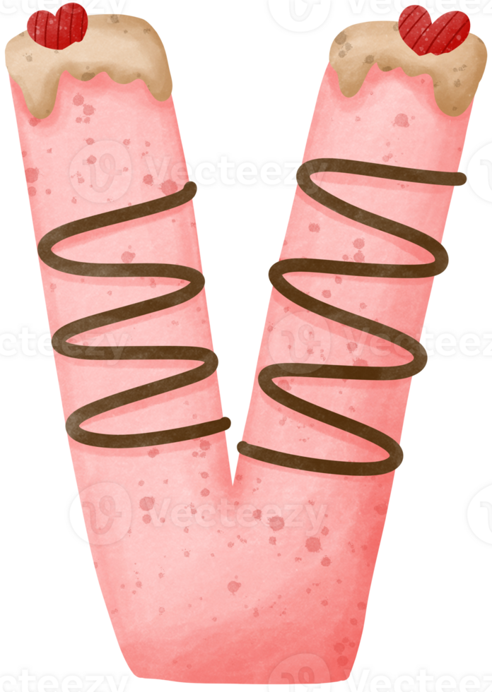 Valentine Dessert Alphabet Font Set png