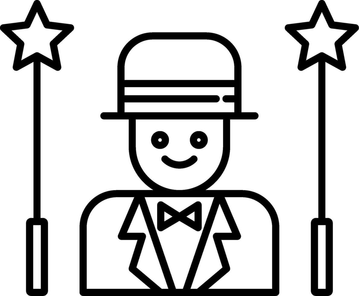 Magician Line Icon vector