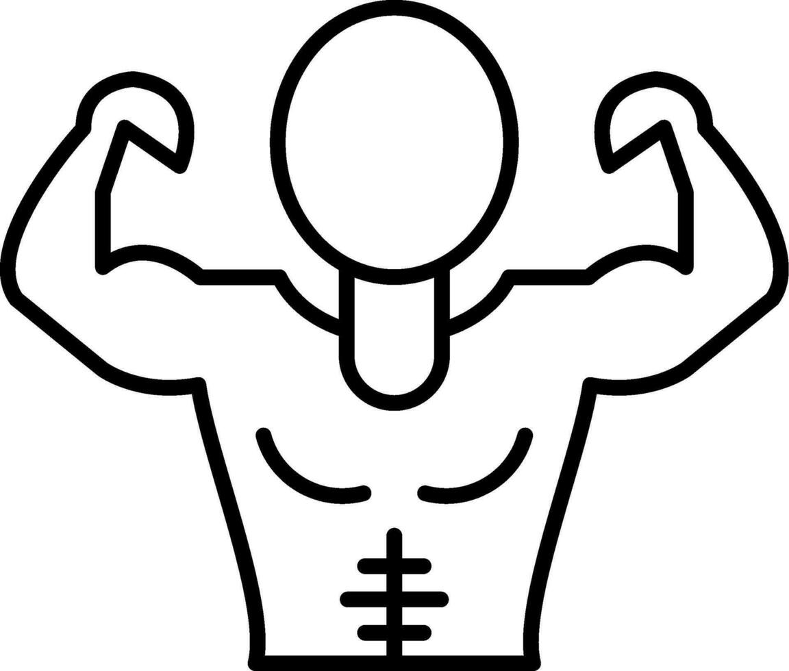 Muscle Man Line Icon vector