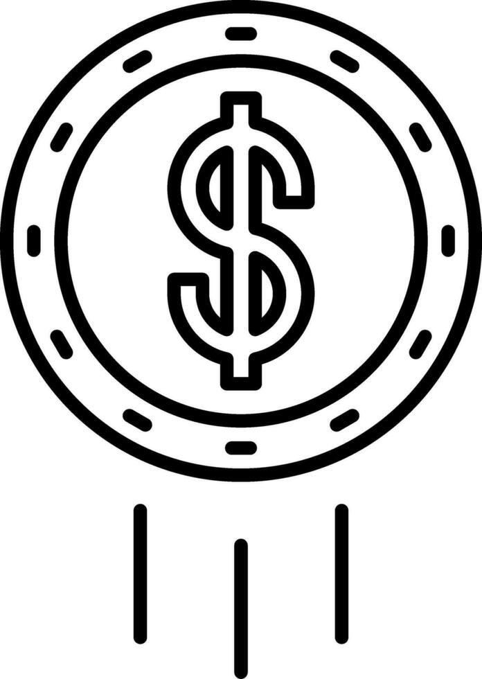 icono de línea de moneda de dólar vector