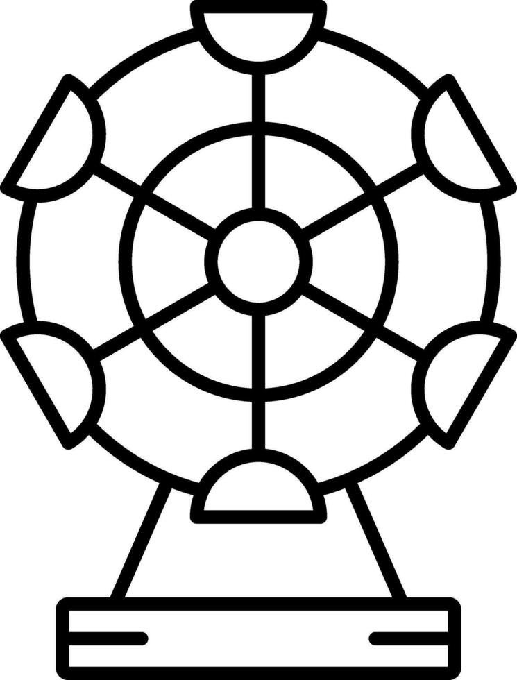Ferris Wheel Line Icon vector