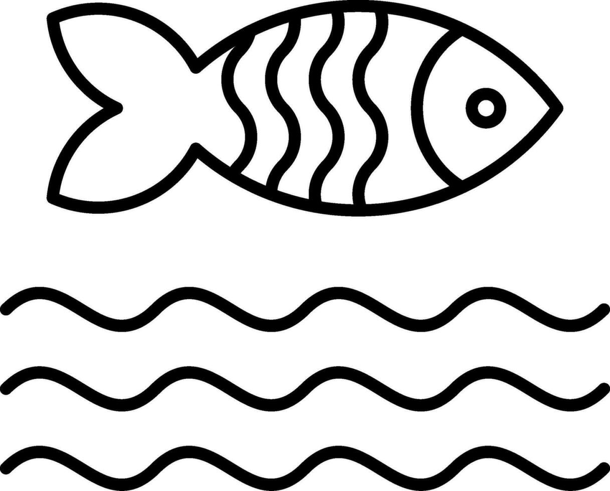 Fish Line Icon vector