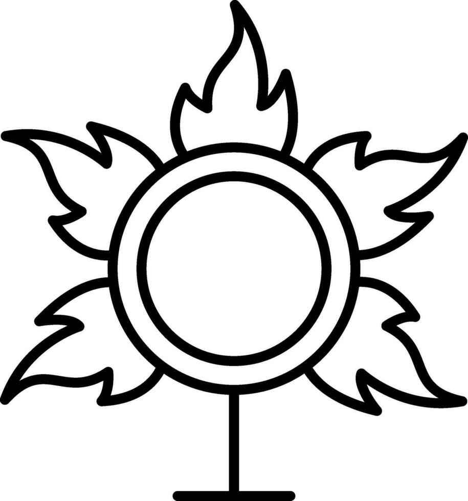 icono de línea de anillo de fuego vector