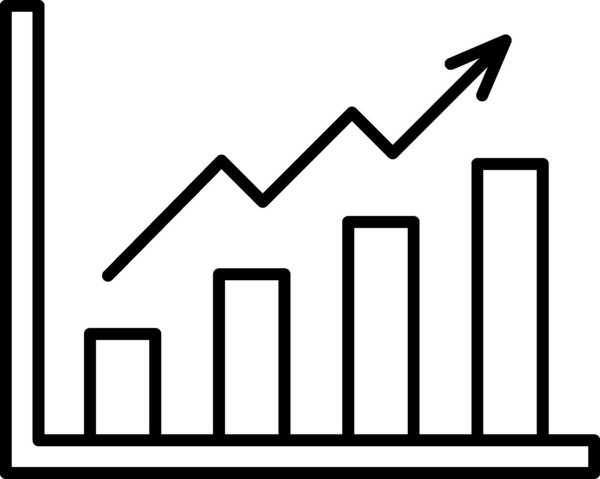 Growth Graph Line Icon vector