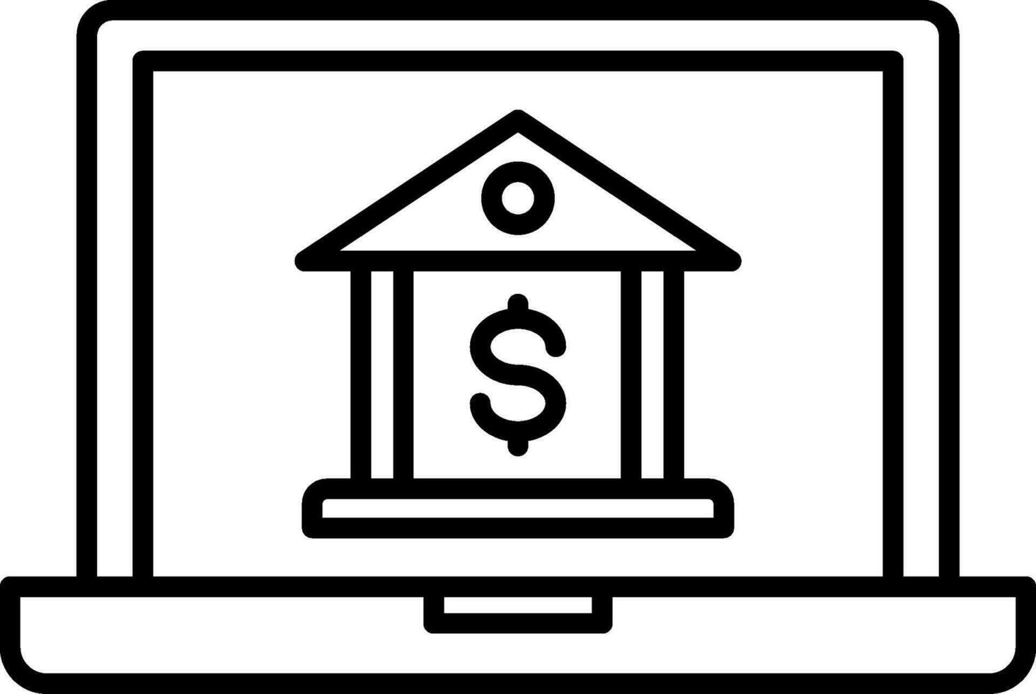 Online Banking Line Icon vector