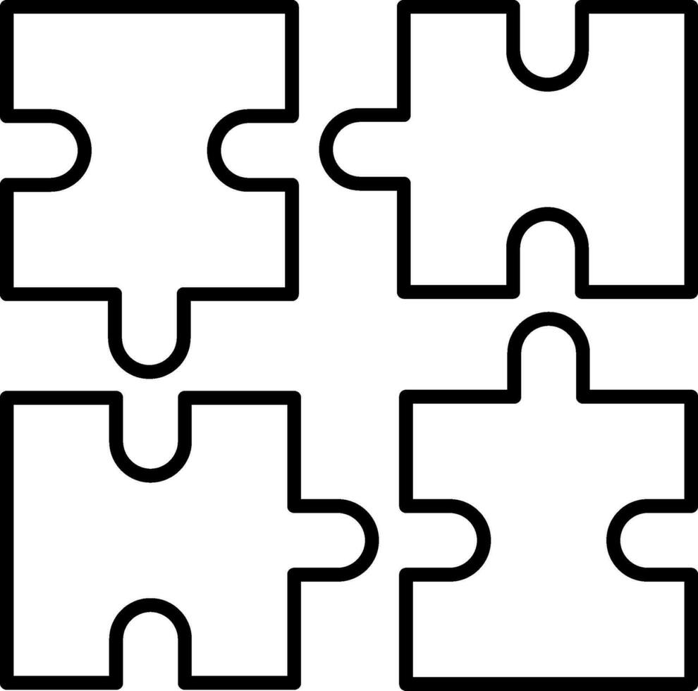 Puzzle Line Icon vector