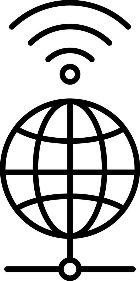 icono de línea global vector