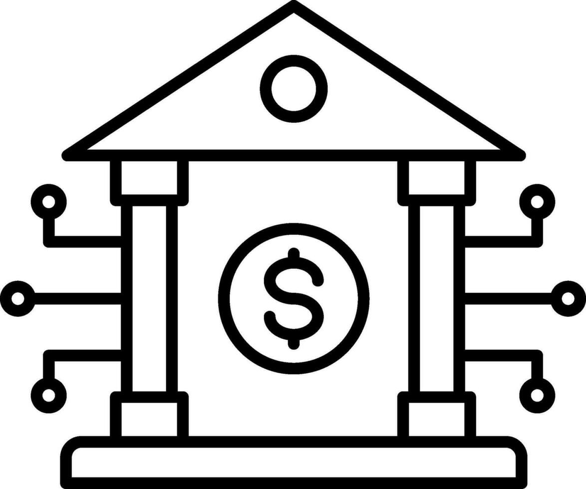 Banking System Line Icon vector