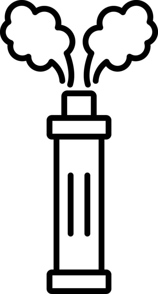 icono de línea de granada de humo vector