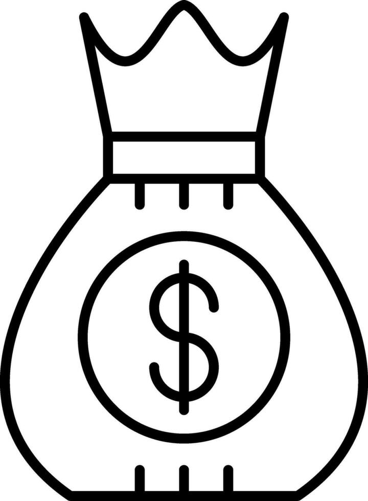 Dollar Sack Line Icon vector