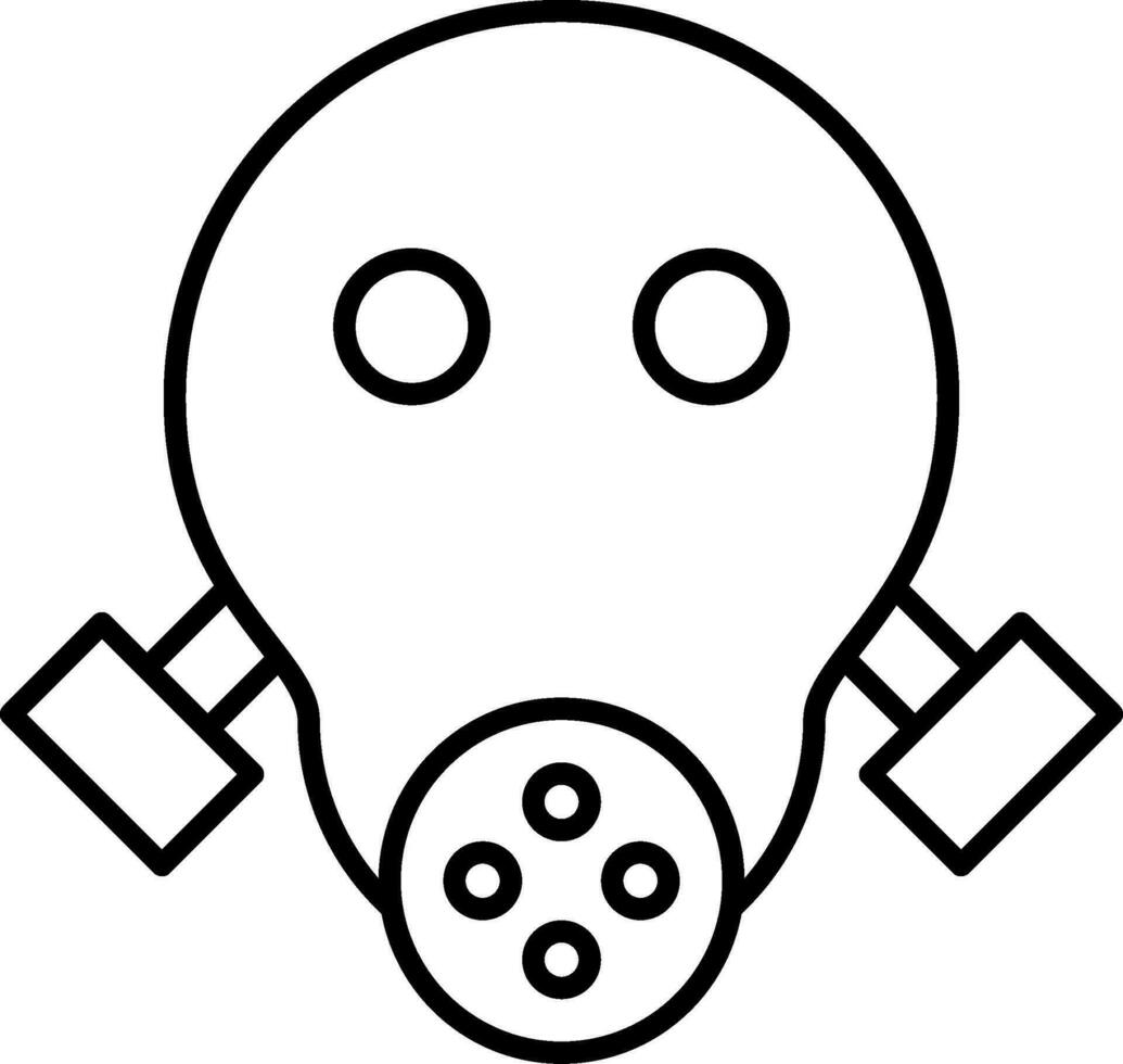 Gas Mask Line Icon vector