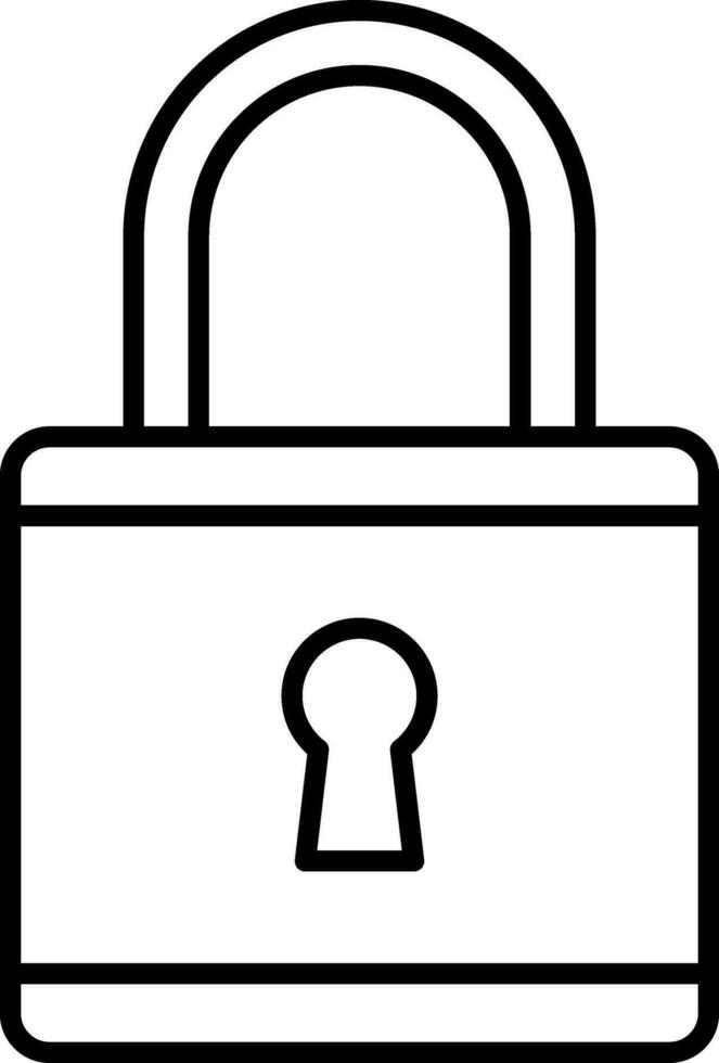 Locked Line Icon vector
