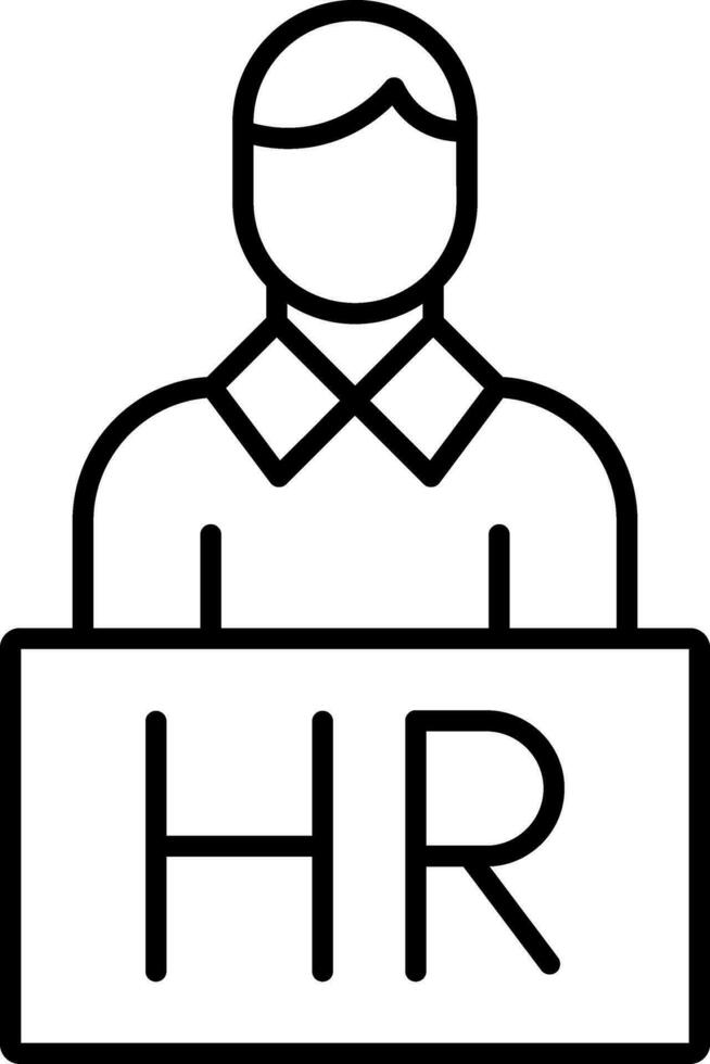 icono de línea de recursos humanos vector