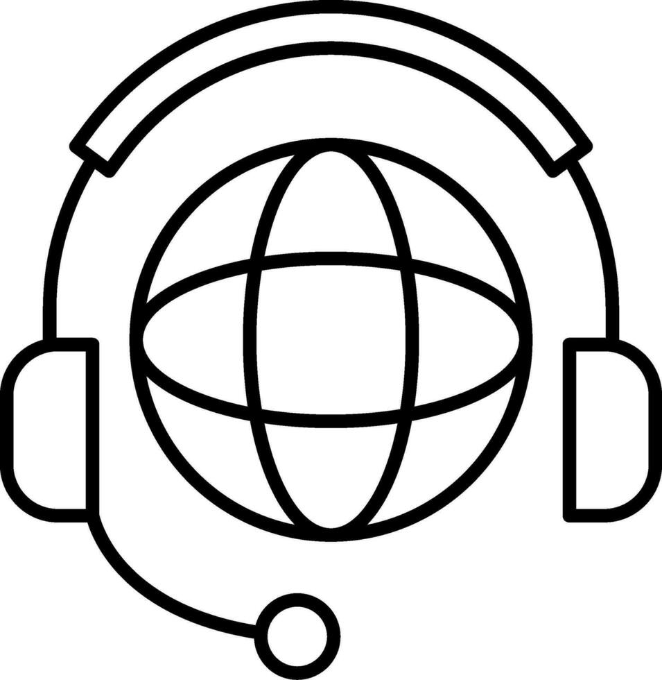 Worldwide Support Line Icon vector