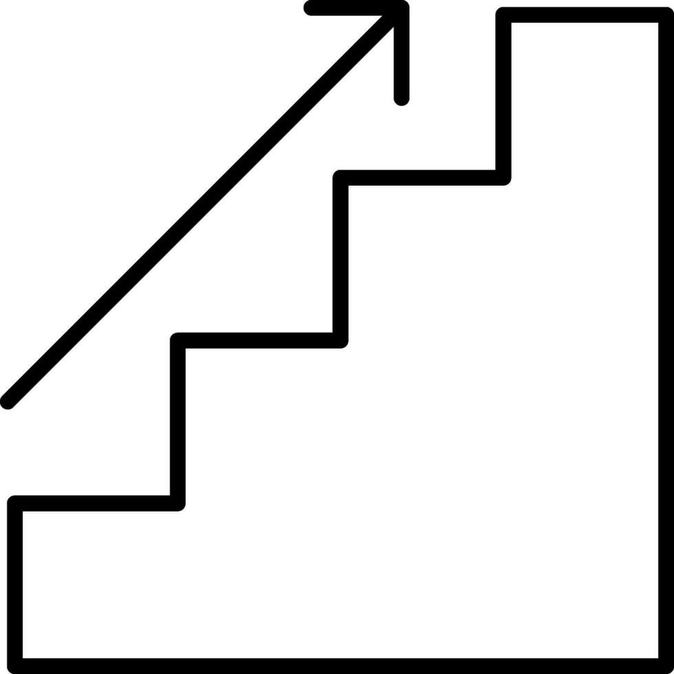 icono de línea de escaleras vector
