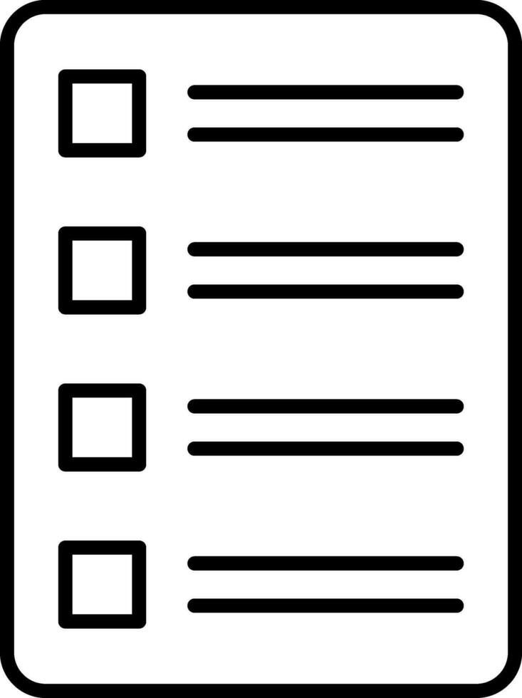 Task List Line Icon vector
