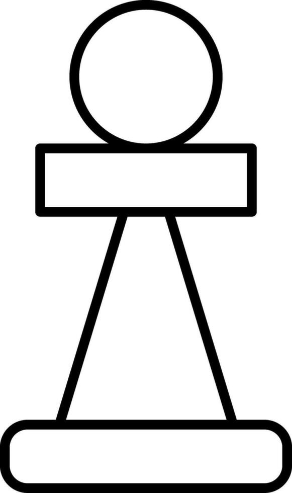 Pawn Line Icon vector