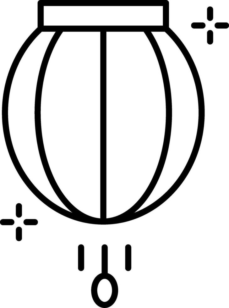 Lantern Line Icon vector