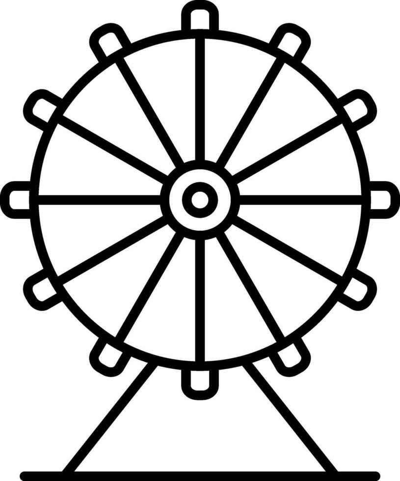Ferris Wheel Line Icon vector