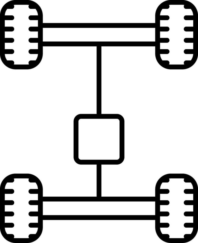 eje línea icono vector