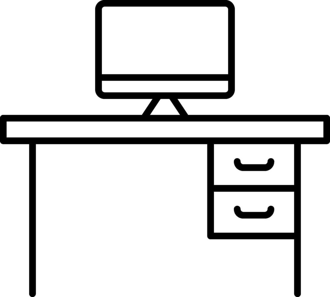Desk Line Icon vector