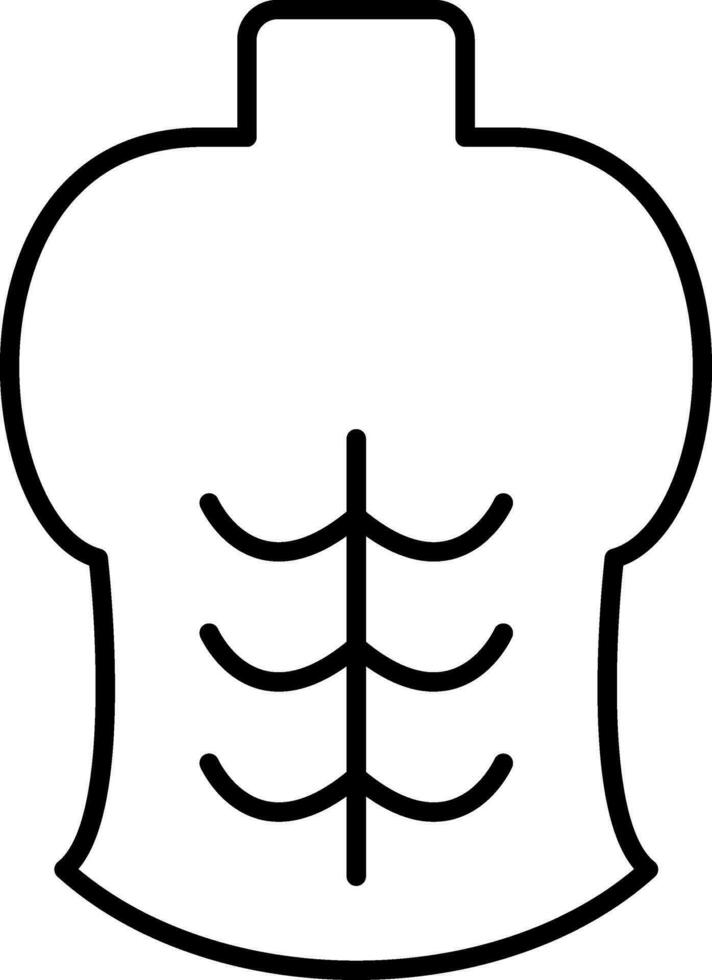 icono de línea de abdominales vector