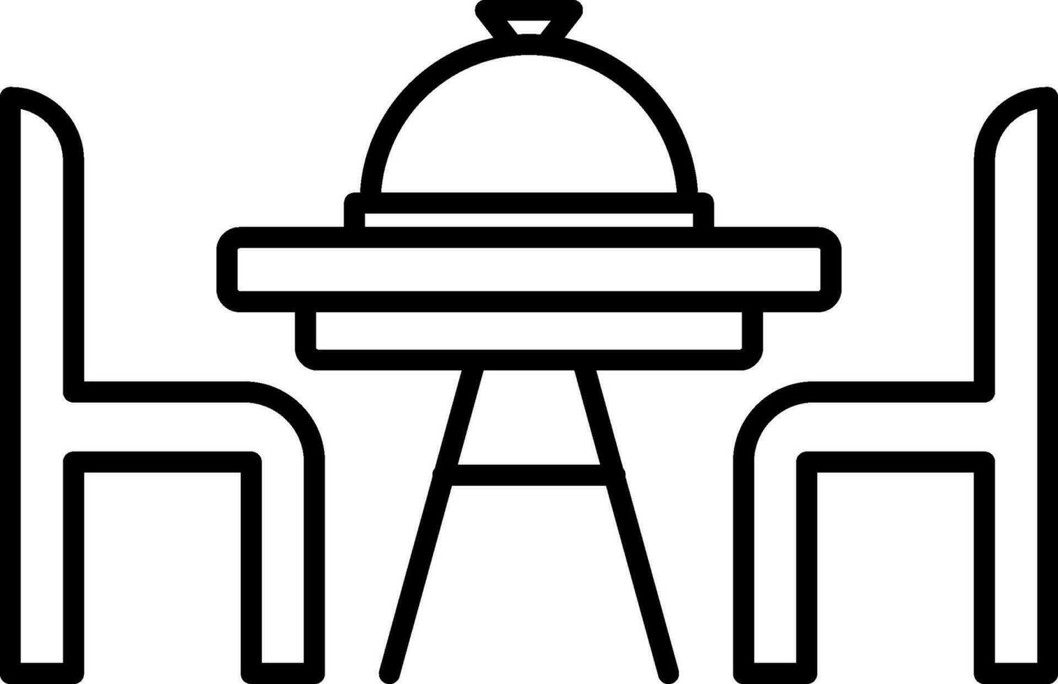 icono de línea de mesa de cena vector